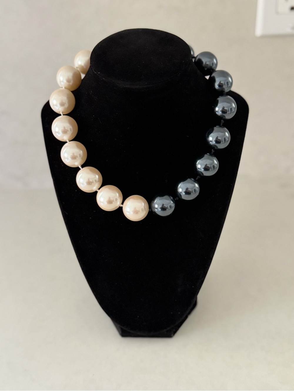 Vintage Carolee Two-Tone Pearl Statement Necklace